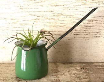 green enamelware turkish coffee pot