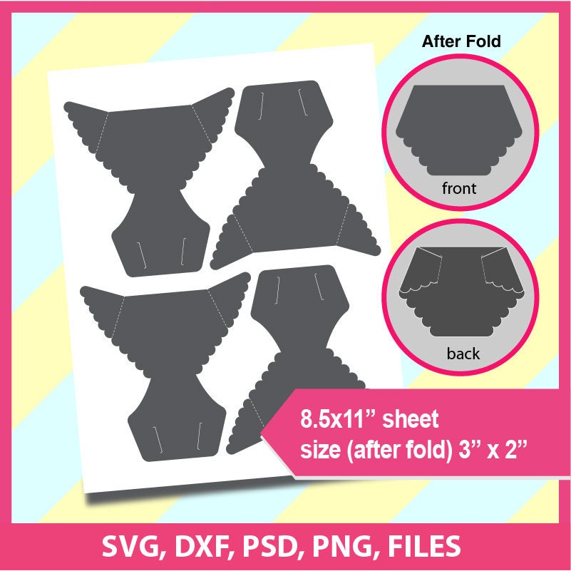 Instant Download Diaper Template Diaper Card template PSD