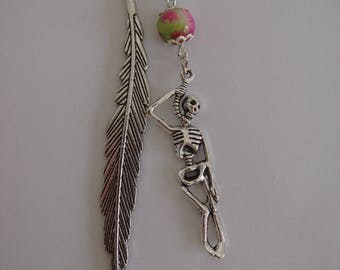 Skeleton hanging in the Gothic style bookmark