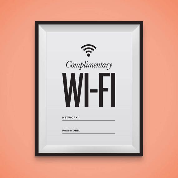 Complimentary Wi-Fi Sign Customer Call To Action with Free