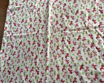 Pink horse baby blanket