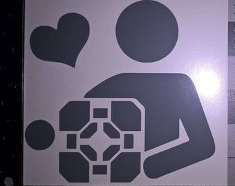 5.5" Weighted Cube Portal Love Vinyl Decal Car Window Wall Bumper JDM Applique