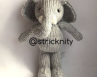 Handknitted Baby Elephant, newborn props toys, baby toys