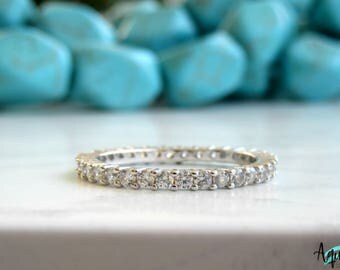 Full Eternity Band/ Wedding Band / 2mm Eternity Ring /Silver Wedding Band/ Sterling Silver Stacking Ring/ Stackable Ring/ Stacking Ring/