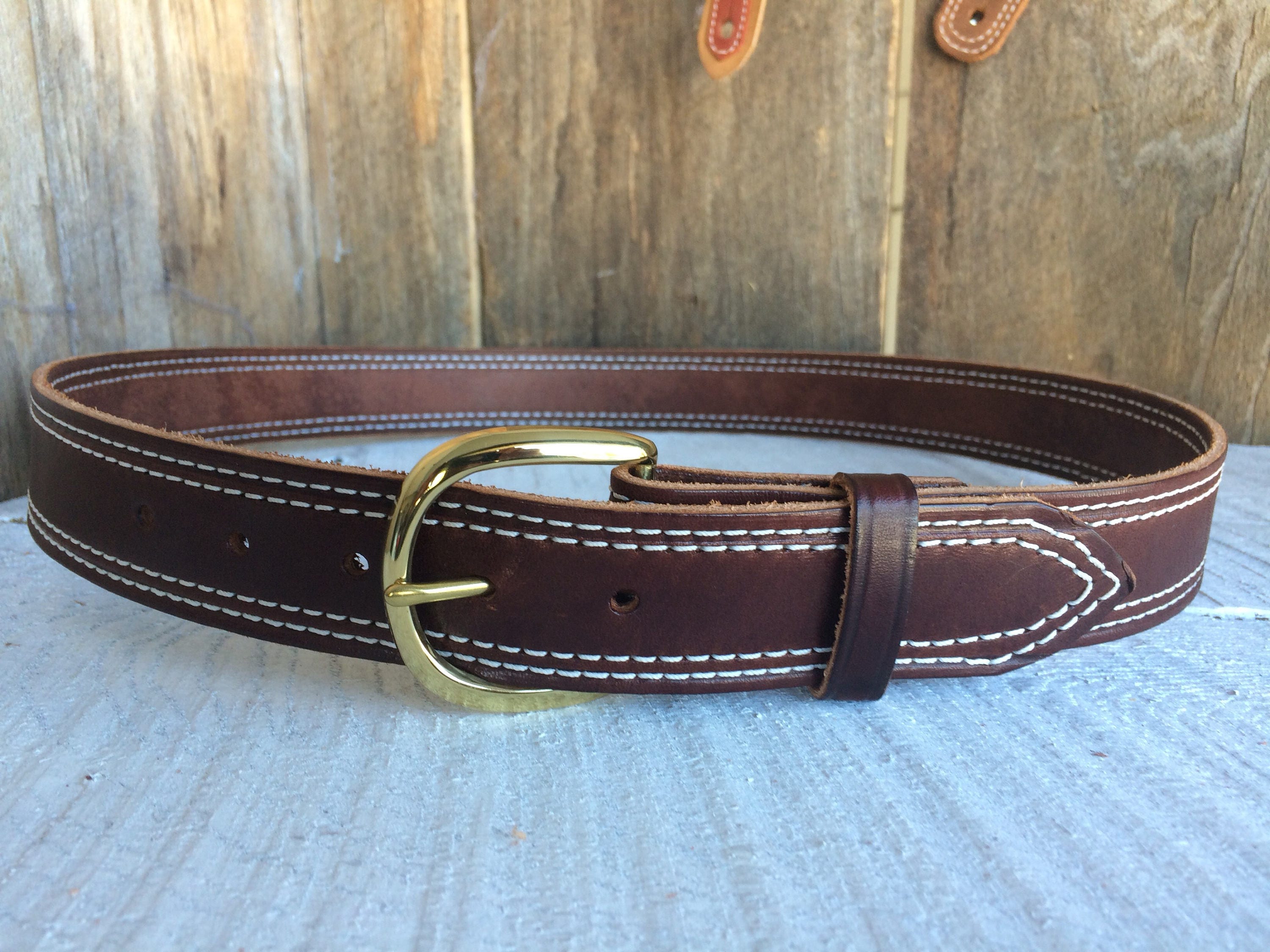 Leather Double Stitched Belt