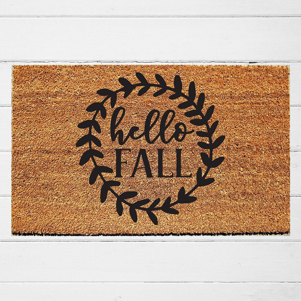 Hello Fall Mat Door Mat Outdoor Rug Coir Mat