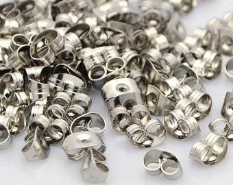 50 Stoppers earrings 5mm stainless steel