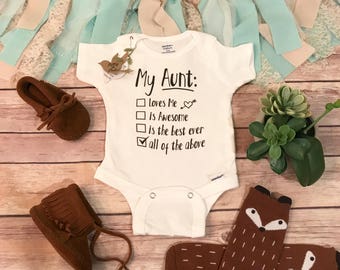 Aunt Onesie®, Unique Baby Gift, Aunt Gift,Aunt Baby Bodysuit,I Have The Best Aunt Ever, Auntie Onesie,Cute Baby Bodysuit,Unisex Baby Clothes