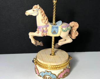 Hand Painted Carousel-carnival Art-whimsical Figurine-horse On