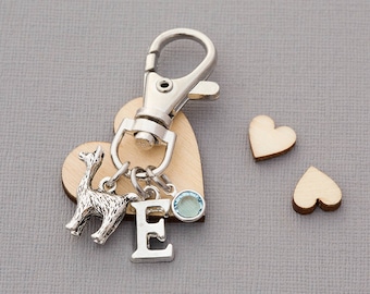 Llama purse charm, bag charm, zipper charm, personalized gift, llama gift, alpaca charm, swarovski birthstone, animal purse charm, monogram