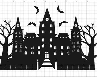 Halloween Haunted Mansion SVG PDF EPS Dxf & Studio 3 Cut Files