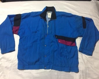 90s~00'S PUMA Windbreaker Men's M size polyester black type Vintage Second Hand