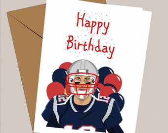 Beautiful 11 Tom Brady Happy Birthday Card