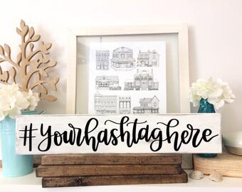Custom Hashtag Sign - Wedding Hashtag Sign - Wood Signs - Wedding Sign - Bridal Shower Sign - Hashtag - Wedding Gift - Engagement Sign