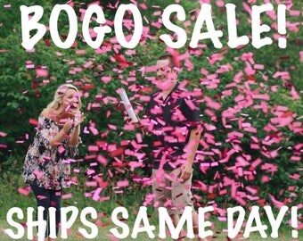 24" BOGO CONFETTI CANNON Gender Reveal Confetti Cannon Smoke Bomb Alternative