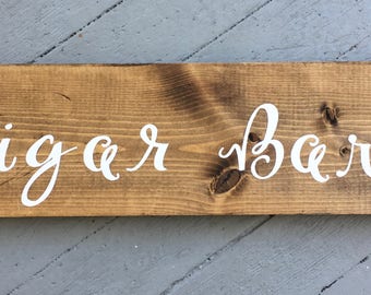 Cigar Bar Painted Wood Sign