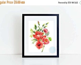 25% OFF SALE- PRINTABLE Flower Art Prints Poppy Painting Art Poppy Art Poppy Watercolor Art Red Poppies Floral Wall Art Flowers Art Print Fl