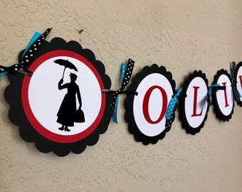 Mary Poppins Banner, Mary Poppins Birthday Banner, Mary Poppins Party, Mary Poppins Birthday Party, Mary Poppins Hat, Mary Poppins Costume