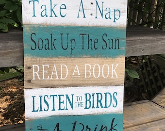 Rustic sign 'Deck Rules', home decor, wood signs, pallet sign, patio decor, patio sign