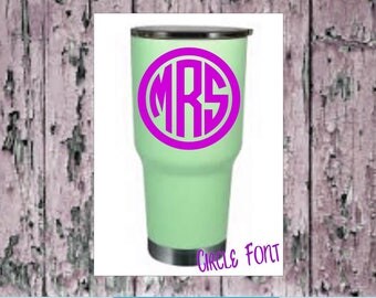 Yeti Cup Decal, Vinyl Monogram Decal, Tumbler Decal, Colster Decal, Yeti Tumbler Decal, Personalized decal, Yeti 20oz, Yeti 30oz, Yeti Mug