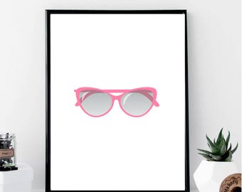 Cat Eye Sunglasses Print // Minimalist // Wall Art // Typography // Fashion // Scandinavian // Boho // Modern Office