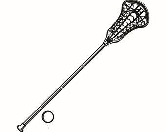 Lacrosse Stick #2 Ball Equipment Field Sports Game Outfit Uniform .SVG .EPS .PNG Digital Clipart Vector Cricut Cut Cutting Download File