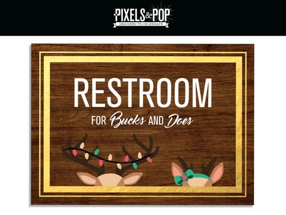 Christmas Restroom Signs Printable