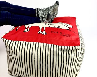 Washable and removable pouf/fabric / orange sturdy polyester fabric and comfortable /decoration Interior/pouf