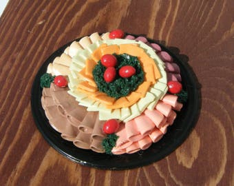 1:6 Scale Food - Deli Party Tray Meat & Cheese - for Barbie Momoko, Blythe, Pullip, Fashion Royalty and other dolls - OOAK