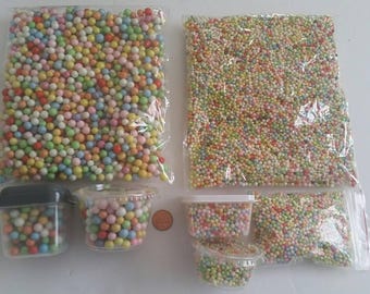 Rainbow foam beads for slime