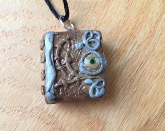 Hocus Pocus Spell Book Clay pendant