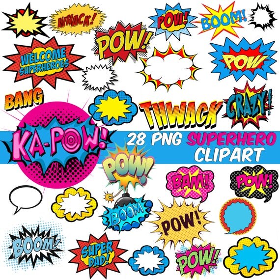 SuperHero Clipart-Comics Bubble ClipArt-SuperHero Speech