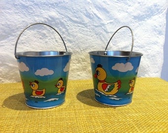 Vintage W. Germany Tin toy, 2 buckets top state of Tin toys