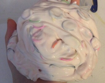 GIANT Crunchy Cream Cheese Jiggly Slime (Rainbow Loom Rubber Bands)