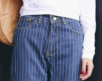 PIN-STRIPED JEANS
