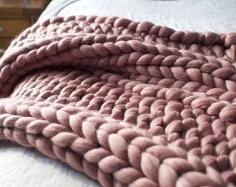 Chunky Wool Blanket | chunky knit Throw | Merino Blanket | Australian made