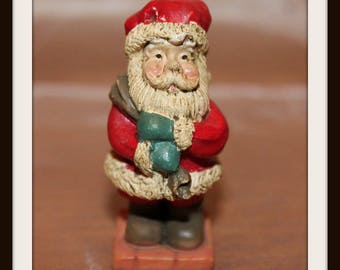 Miniature Vintage Resin Santa Claus Figurine, Miniature Saint Nick, Father Christmas, Kris Kringle, Saint Nicholas, Christmas Decoration