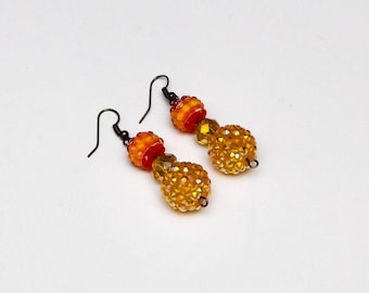 Orange & Yellow Dangle Earrings