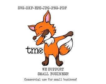 Dabbing Fox - dab svg, womens clothes, unicorn SVG, svg png dxf eps, cut file, iron-on, birthday, back to school, funny dabbing shirt