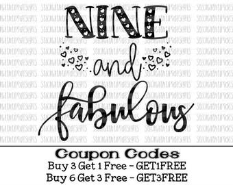 Download Nine and fabulous | Etsy
