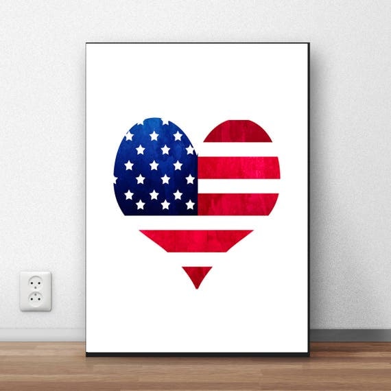 4th of July Printable, USA Flag Print