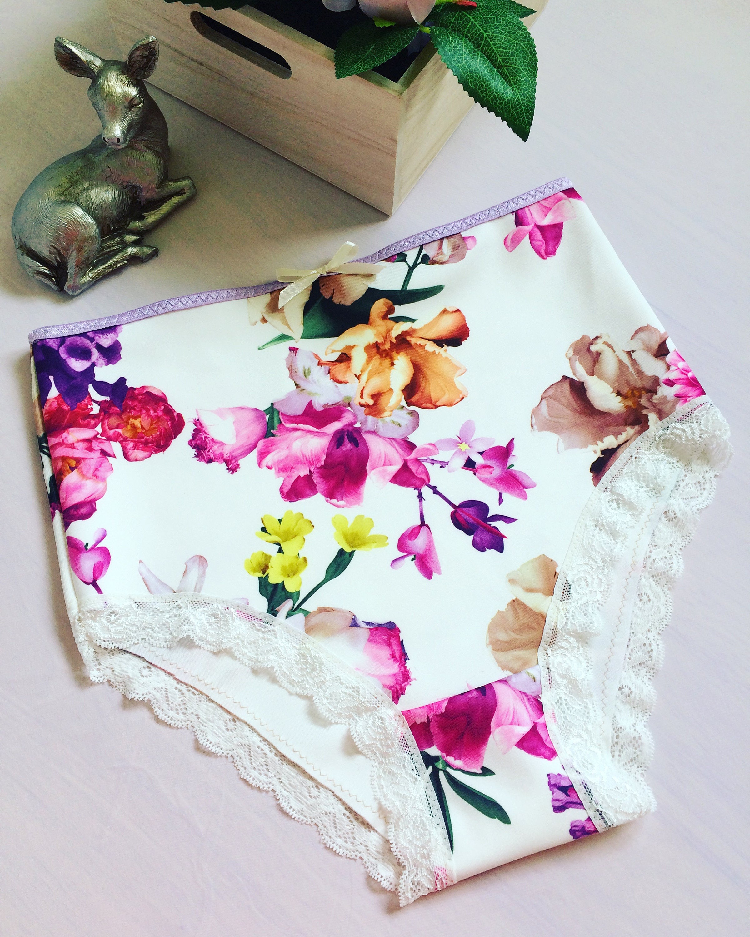 Floral High Waisted Knickers UK Size 10