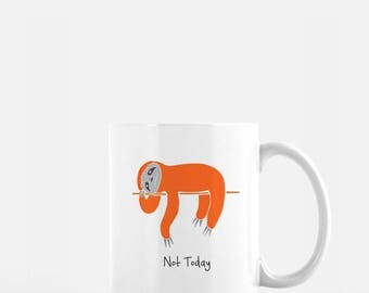 Personalized Sloth Mug, Sloth Coffee Mug, Sloth Mug, Sloth Mugs, Napping Sloth Mug, Sloth Coffee Cup, Sloth Gifts, Sloth Mug (Orange Red)