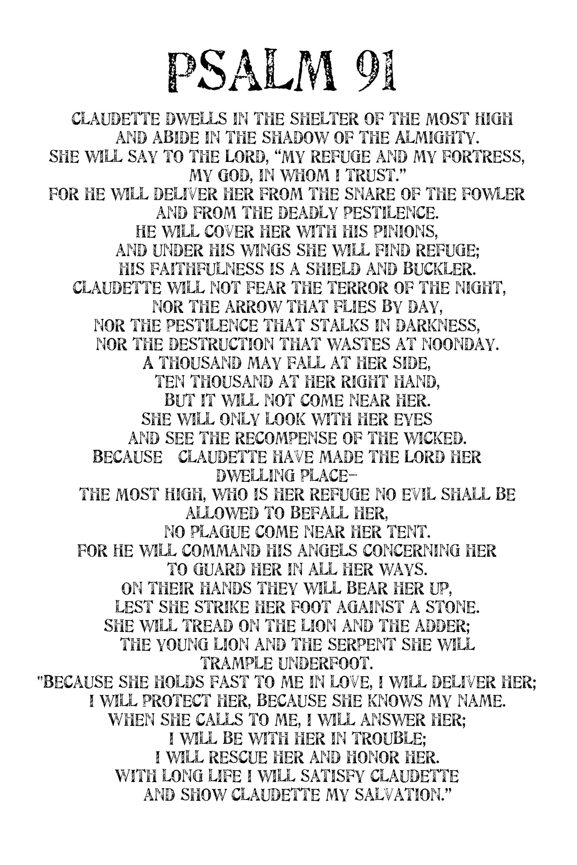 Psalm 91 Printable Pdf Free