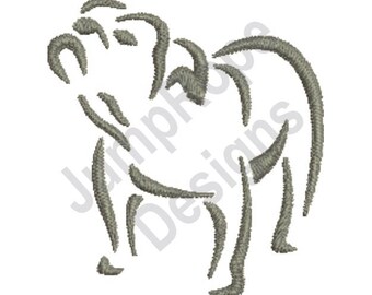 Bulldog Outline - Machine Embroidery Design