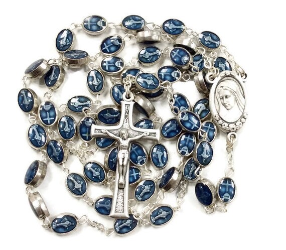 Catholic Blue Rosary Beads Blue Rosary Prayer Beads