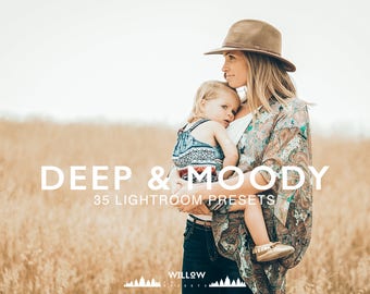 Deep & Moody Pack Lightroom Presets 35 Moody Toned Lightroom Presets for Professional Editing Results in Adobe Lightroom