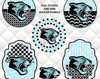 Jaguars Mascot - SVG, Silhouette studio bundle - 6 design downloads