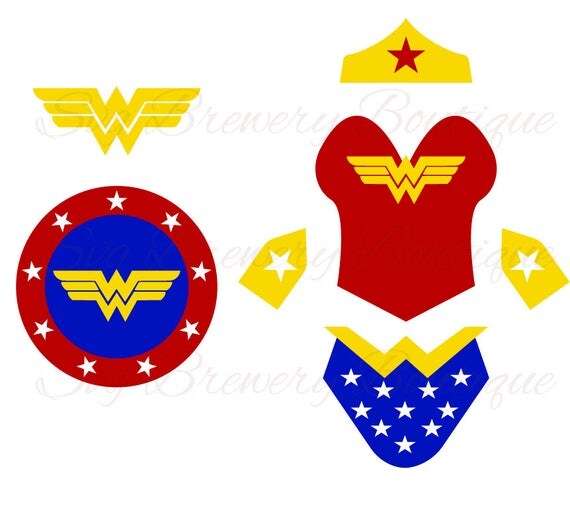 Download Wonder woman costume SVG (layered), PNG, DXF, for cricut, silhouette studio, vinyl decal, t ...