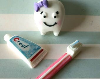 Baby's First Tooth Fondant Cake Toppers